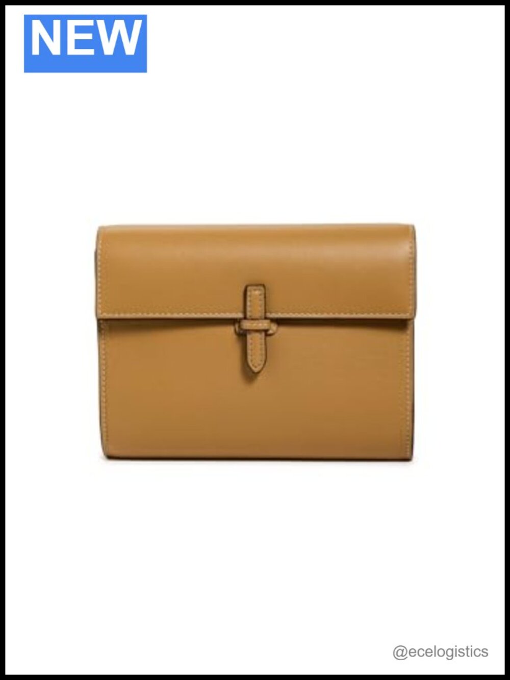 Luxury Nappa Leather Clutch Fold-Over Flap Shoulder Bag